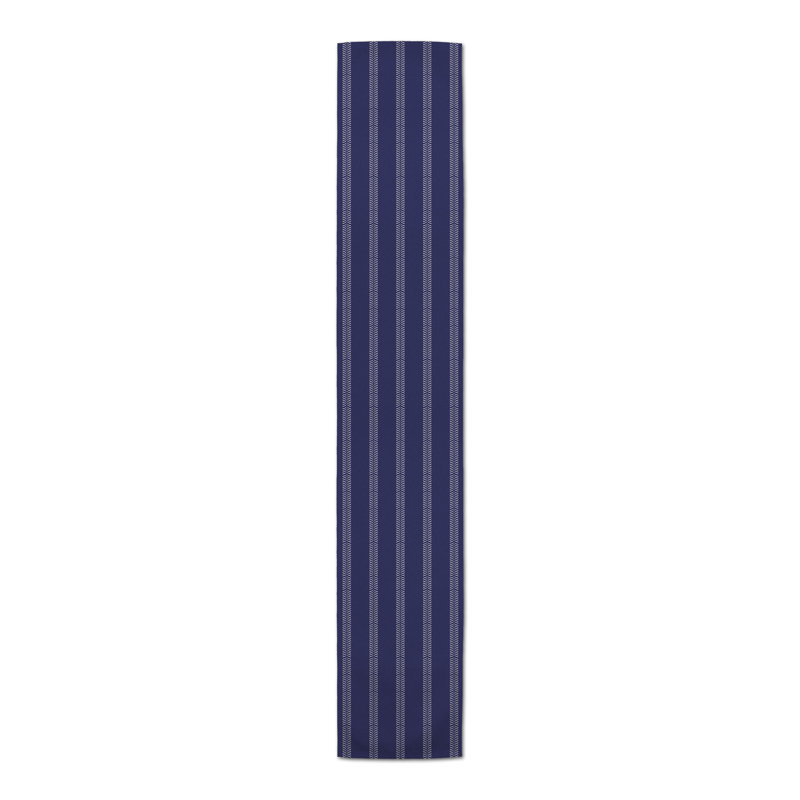 Youssef Rectangular Striped Table Runner, 90" x 16", Navy