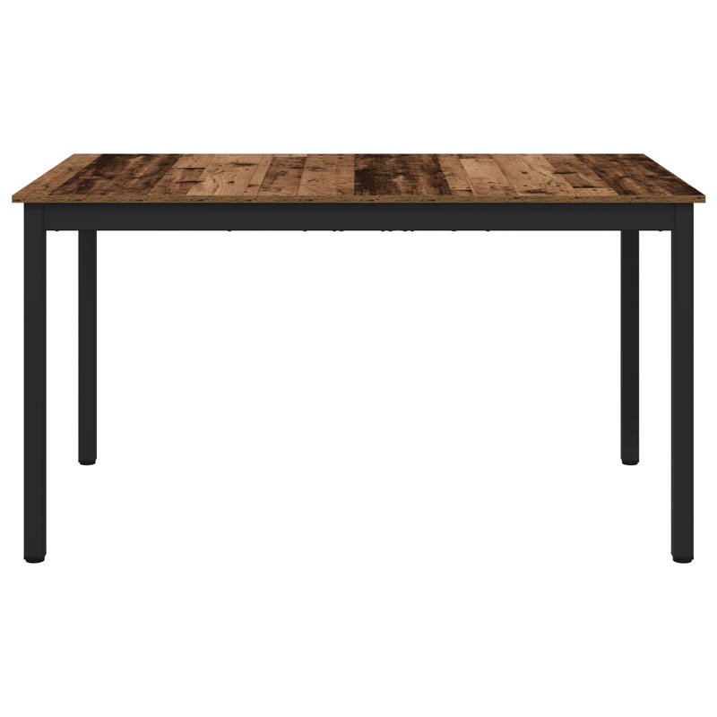 Metal Base Dining Table, Brown, 75cmH x 140cmL x 80cmW