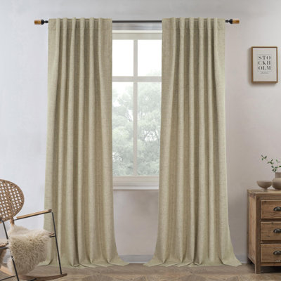 Rideaux occultants 100% naturels Goffredo pour chambre à coucher Double couche Drape Farmhouse