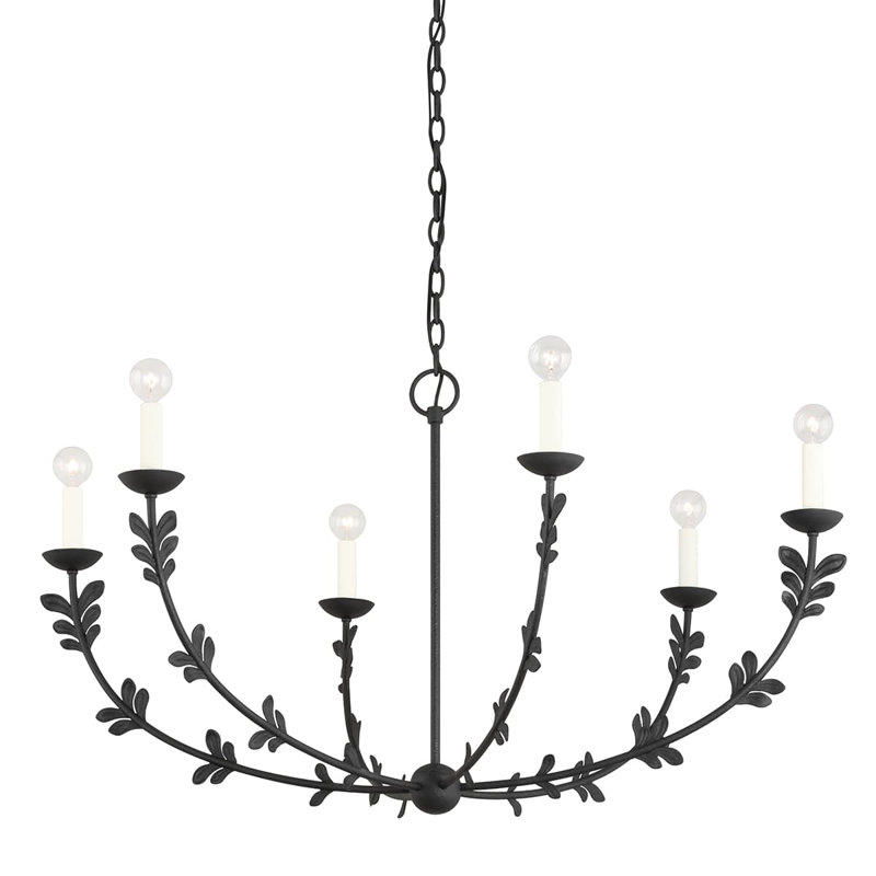 Florian 6 Light Large Chandelier - Black Iron, Black Iron