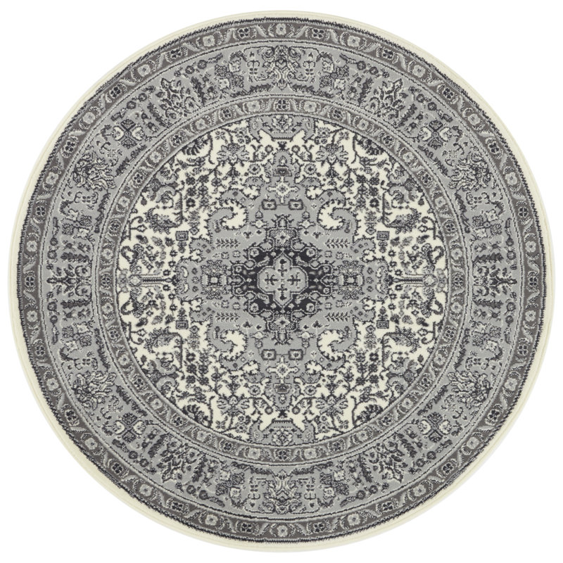 Skazar Isfahan Tufted Grey Rug, Round 160cm
