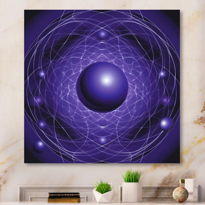Space Atom Nucleus - mauve foncé - imprimé
