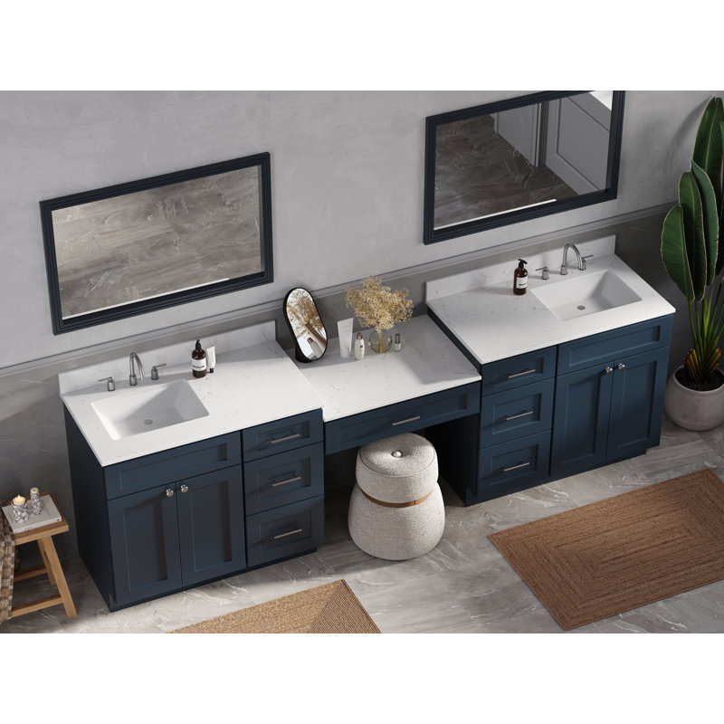 Meuble-lavabo double 108 po Disar, Bleu