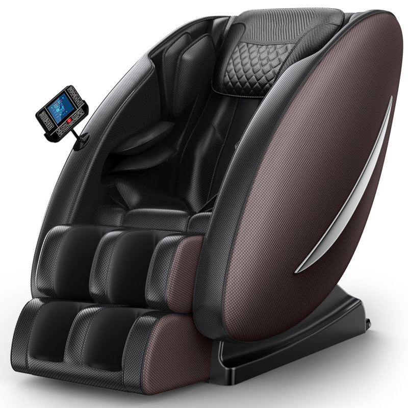 Fauteuil de massage inclinable zéro gravité, massage complet du corps par pression d'air, rouleaux de massage du dos, pétrissage des pieds, soutien lombaire et chauffant pour les jambes, audio Bluetooth, roulettes mobiles pour une utilisation à domicile