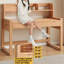 Bureau en bois massif avec bibliothèque intégrée et bureau à hauteur réglable pour la chambre à coucher-1164700308