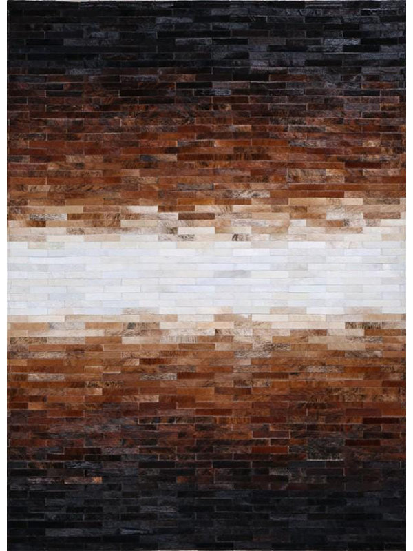 Tapis noir et doré à motif patchwork, tapis en veau véritable or détaillé, fait à la main sur mesure, toutes les dimensions possibles_2 x 6 pi