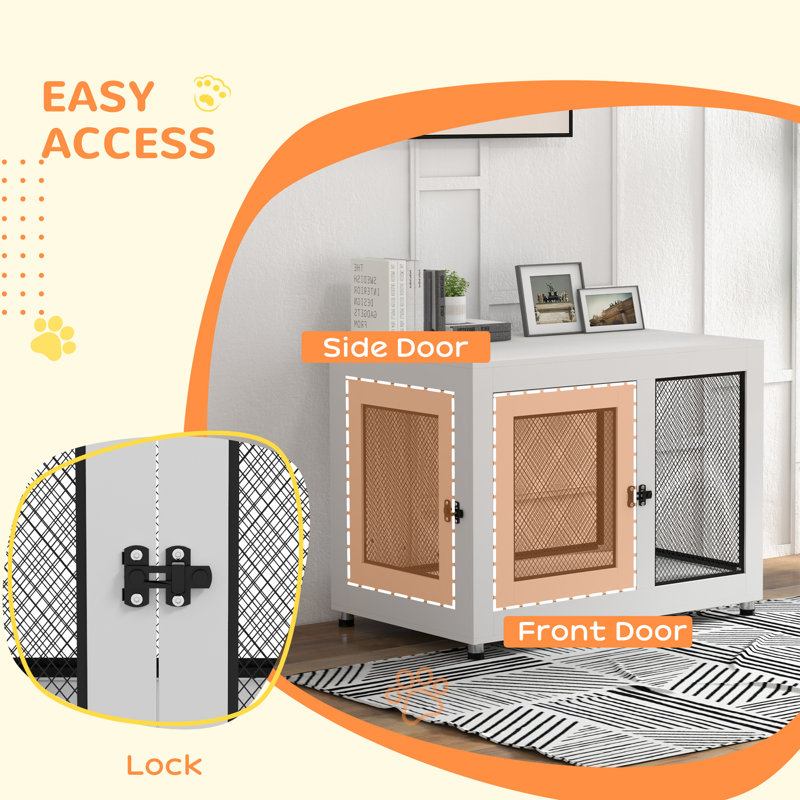 Furniture Style Crate with 2 Doors, White