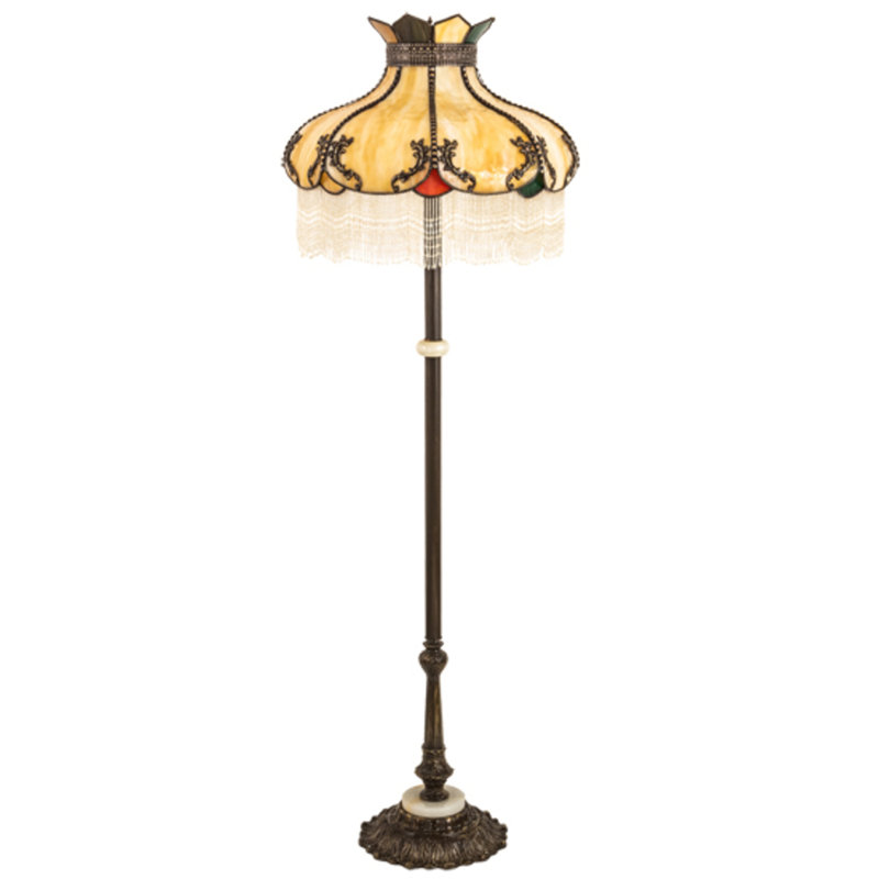 Greenbriar Oak Floor Lamp, Beige/Red/Craftsman Brown