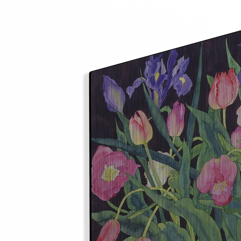 "Tulipes et iris" par Carissa Luminess, H 12 po x l 16 po