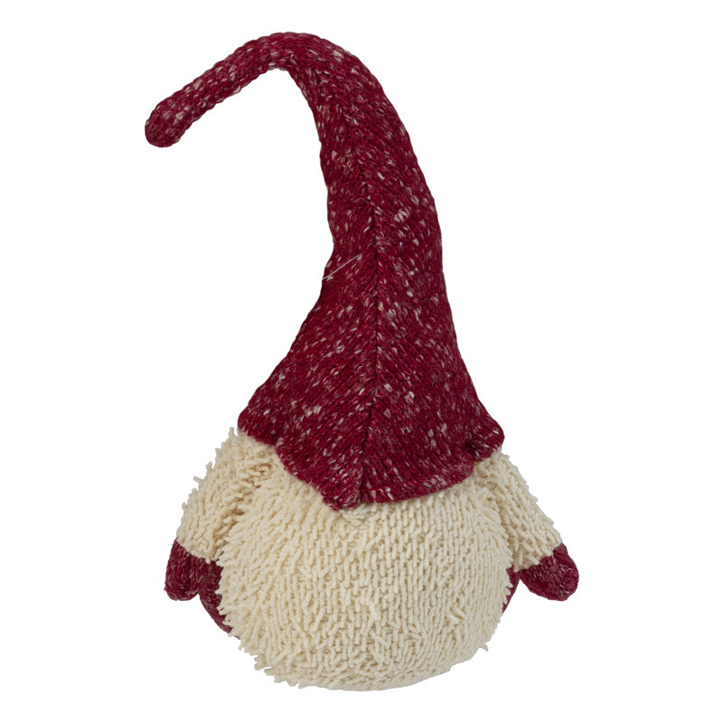 Figurine de Noël en peluche ivoire et rouge, 17 po x 14 po, Ivoire / Rouge