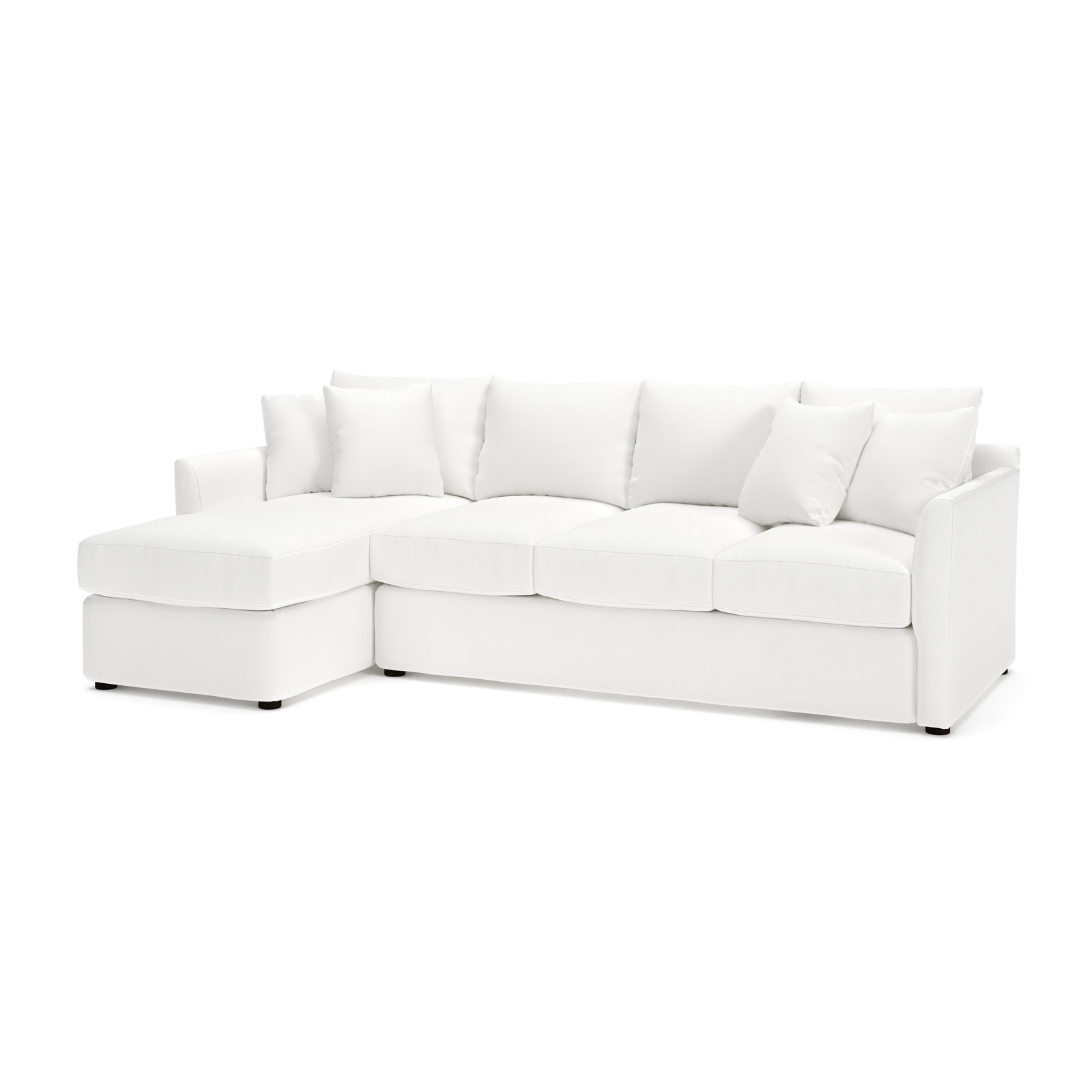 Cecelia Upholstered Chaise Sectional, Left Hand Facing, Bayou Off White Canvas