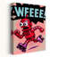 Running Pop Art Robot Energetic Playful Retro Wall Art Print 1 Piece Wrapped Canvas Wall Art-245507949