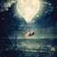 «Moon Promenade Over Paris» par Paula Belle Flores, impression sur toile-29280364-74728830-74729518