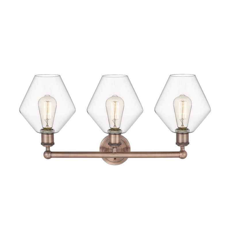 Éclairage pour meuble-lavabo 3 lumières Amylea, Clair, Cuivre antique