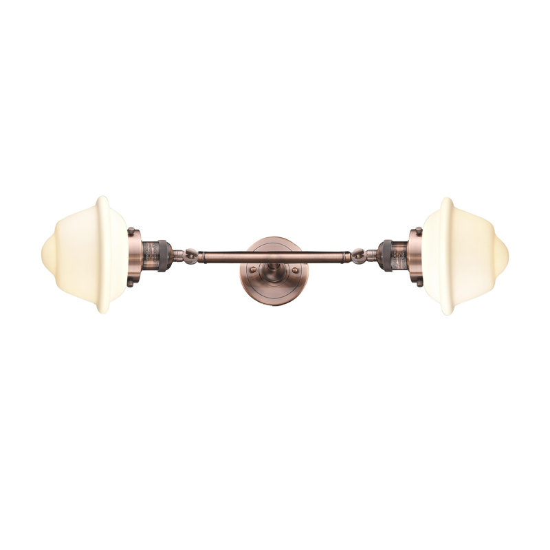 Gebhart 2 - Light Dimmable Vanity Light, Matte White Cased, Antique Copper, Bulb Not Included
