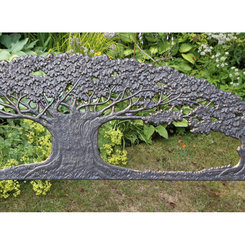 100% Cast Iron Bench with Tree Theme