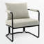 Chaise d'appoint rembourrée Mid-Century moderne avec coussin ultra épais et structure en métal industriel-729892486