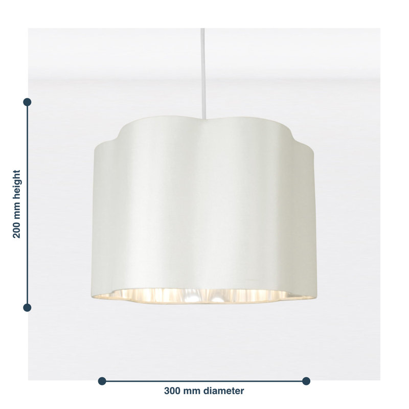 20cm H Cotton Drum Pendant Shade ( Uno ), Off White