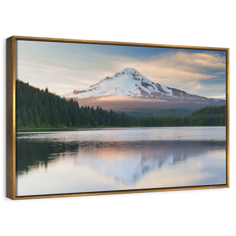 Mount Hood Panorama, Floating Frame Gold, 43" X 29"