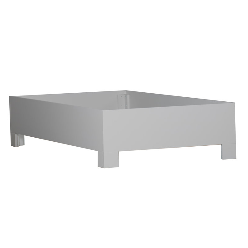Cadre de lit standard 16 po, Gris clair, Simple