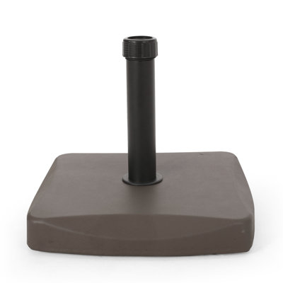 Heavy Umbrella Base 55 Lbs - Concrete & Solid Steel Build, Holds 8-Foot Umbrella, Brown, 17.74 In. X 14.31 In Strong Holder Steel, Fits