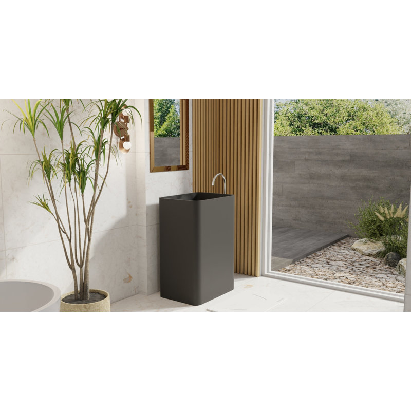 Lavabo de salle de bain sur pied Badeloft, Matte Black