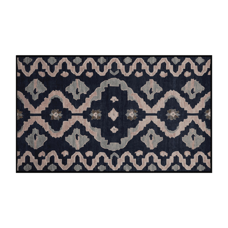 Machine Washable Gray Area Rug, Rectangle 7' x 10'