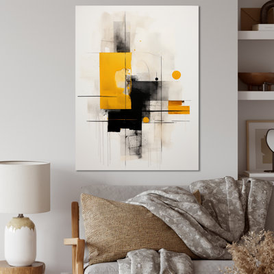 Fyke Grey Yellow Minimalism Purity Of Form I - Minimalism Wall Decor