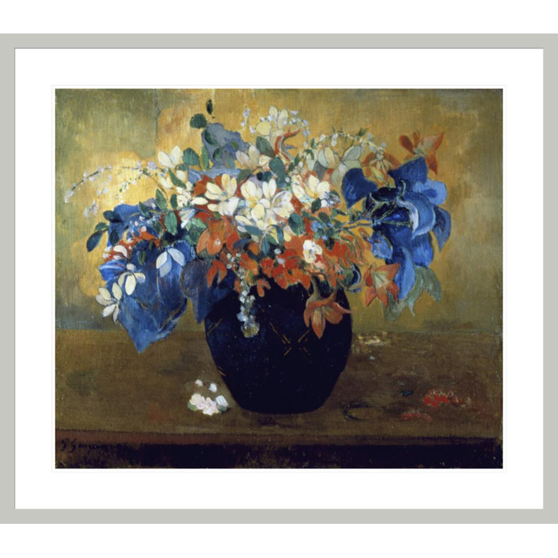 «Flower Still Life» par Paul Gauguin - Estampe numérique encadrée, H 33,5 po x l 38,14 po