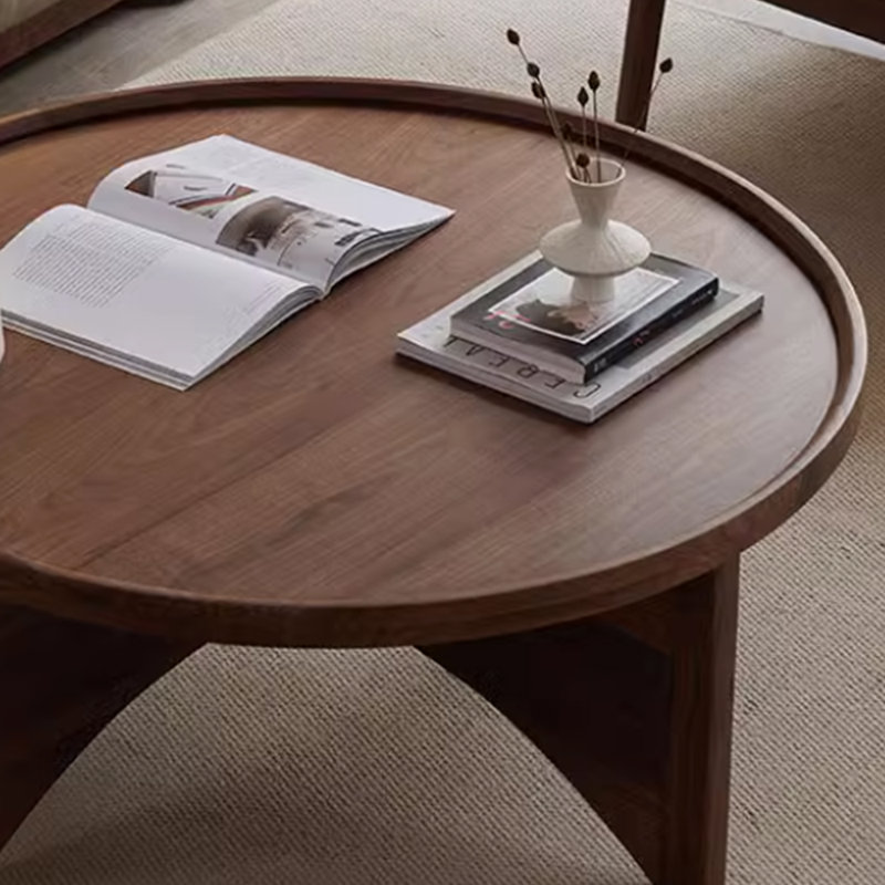 Table basse simple en bois massif au design rétro, H 15,74 po x L 31,49 po x l 31,49 po