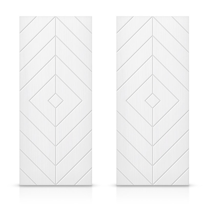 Portes de placard coulissantes à panneaux en bois manufacturé, Crème clair, 84 po x 80 po