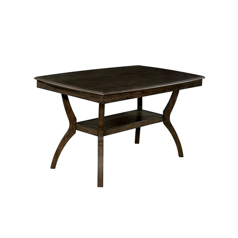 Table de salle à manger moderne moderne en noyer antique avec tablette inférieure ouverte 1pc