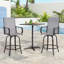 Ensemble de 2 tabourets de bar pivotants d'extérieur, grandes chaises de patio en tissu textilène, toutes saisons | Idée de cadeau