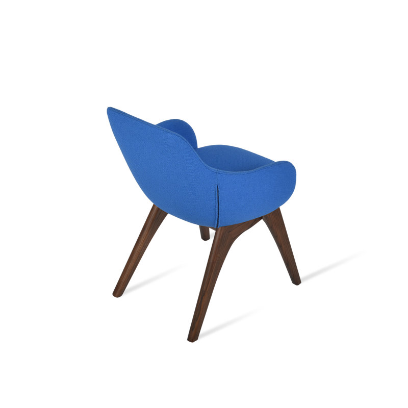 Gazel Arm X Wood Chair, Boucle Blue