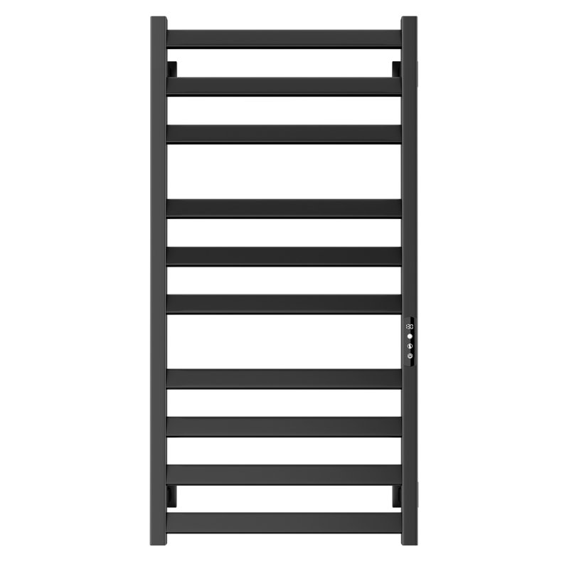 Electric Towel Warmer 10 Bars Heated Towel Rack Wall Mounted Towel Rail, Midnight Black