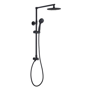 Système de douche à pluie Fennocasa Polaris, pomme de douche à pluie 8 po, 2,5 GPM noir mat