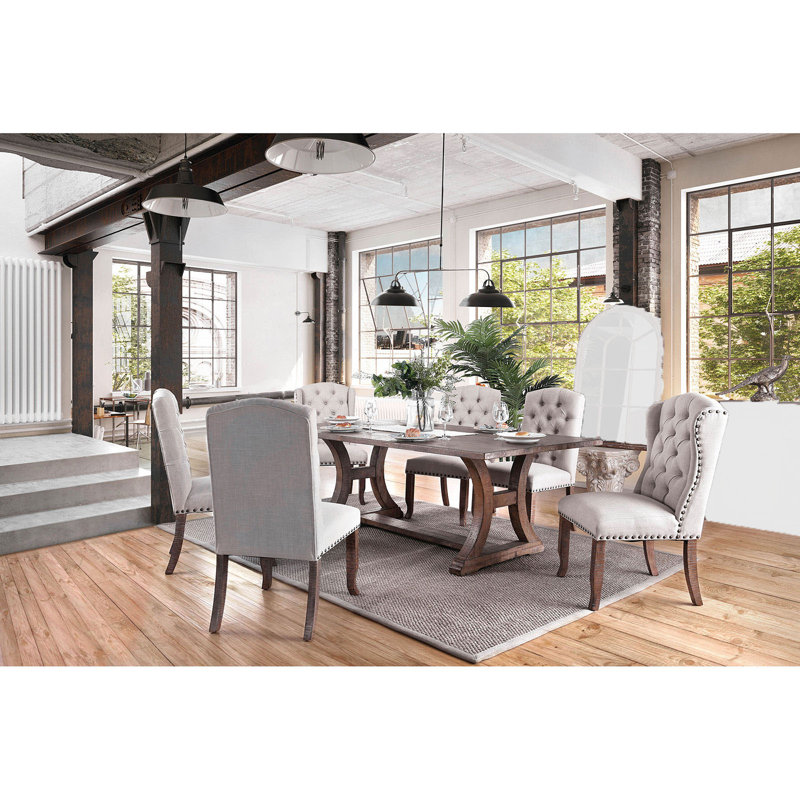 Halpin 6 - Person Trestle Dining Set
