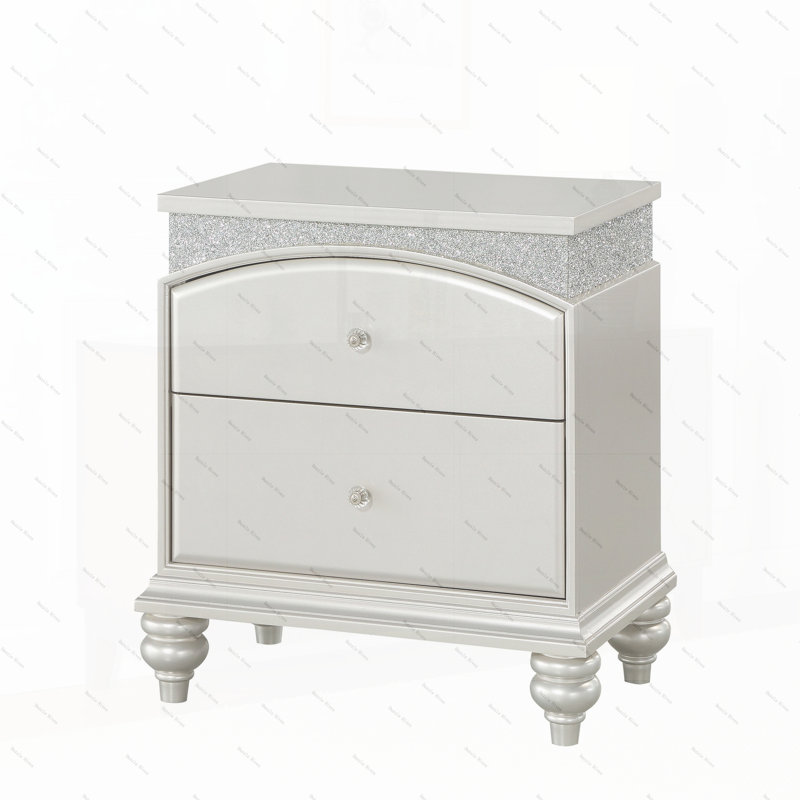 Table de chevet 2 tiroirs Platinum