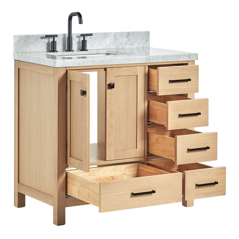 Ensemble de meuble-lavabo simple 37 po Cambridge, Chêne, Forme rectangulaire