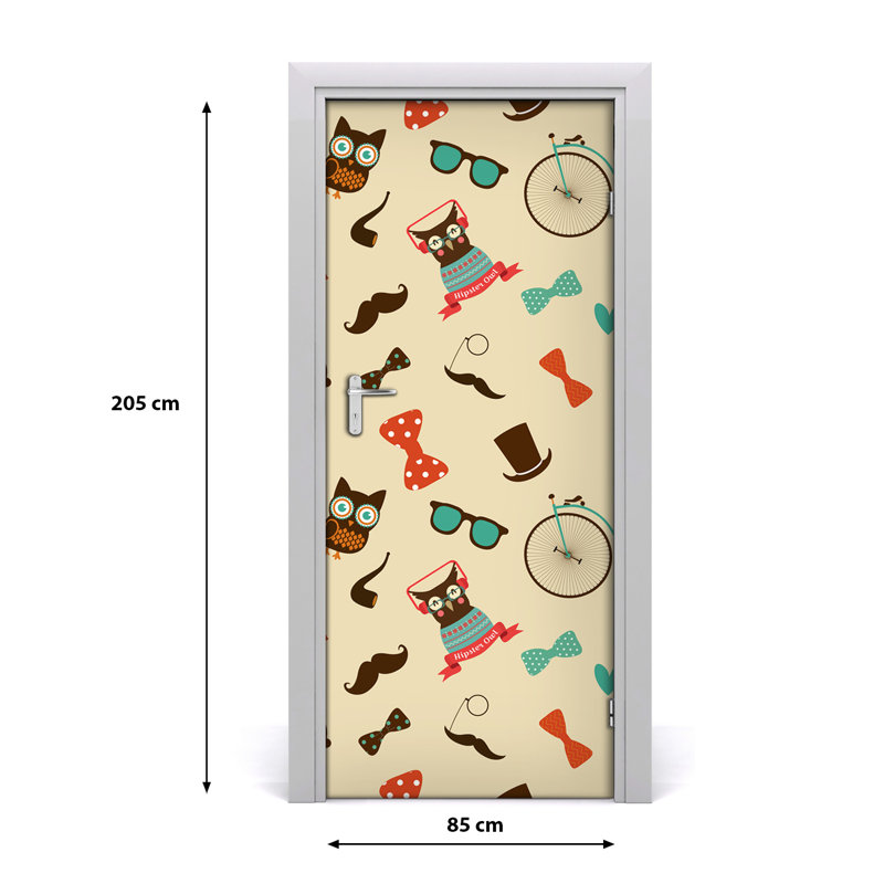 Owl Glasses Bike Door Decal