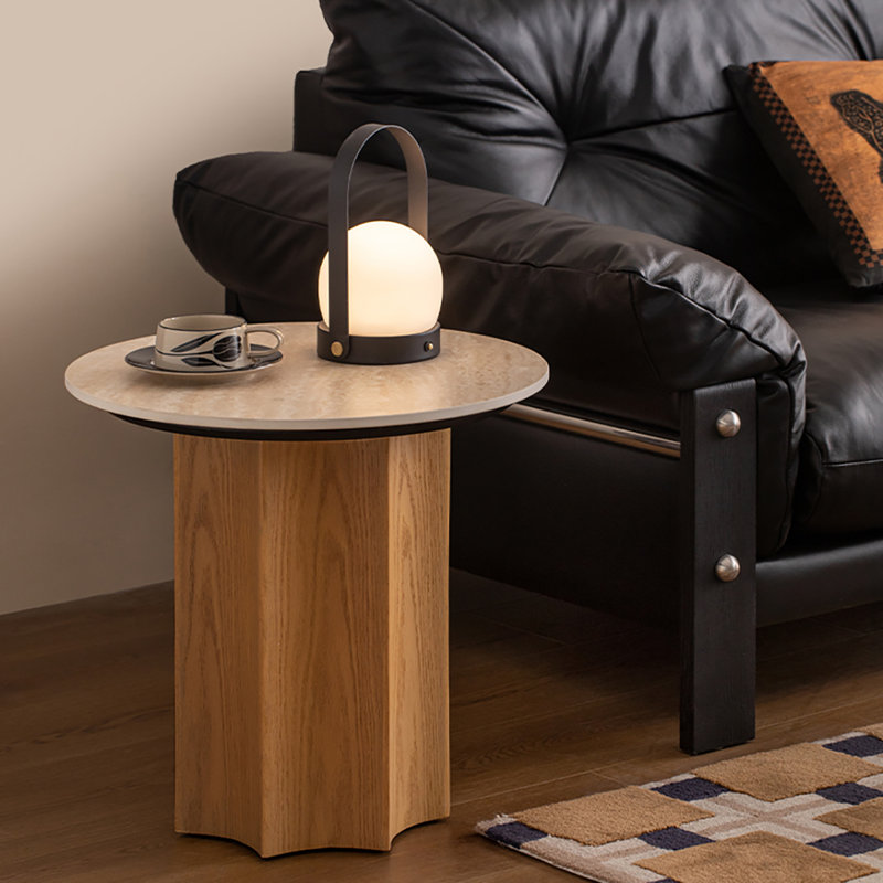Rock plate end table, 18.7" H x 19.7" L x 19.7" W