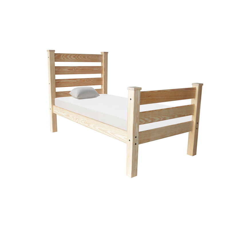 Structure de lit simple en bois massif naturel