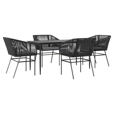 Ensemble de salle à manger de jardin noir gris foncé