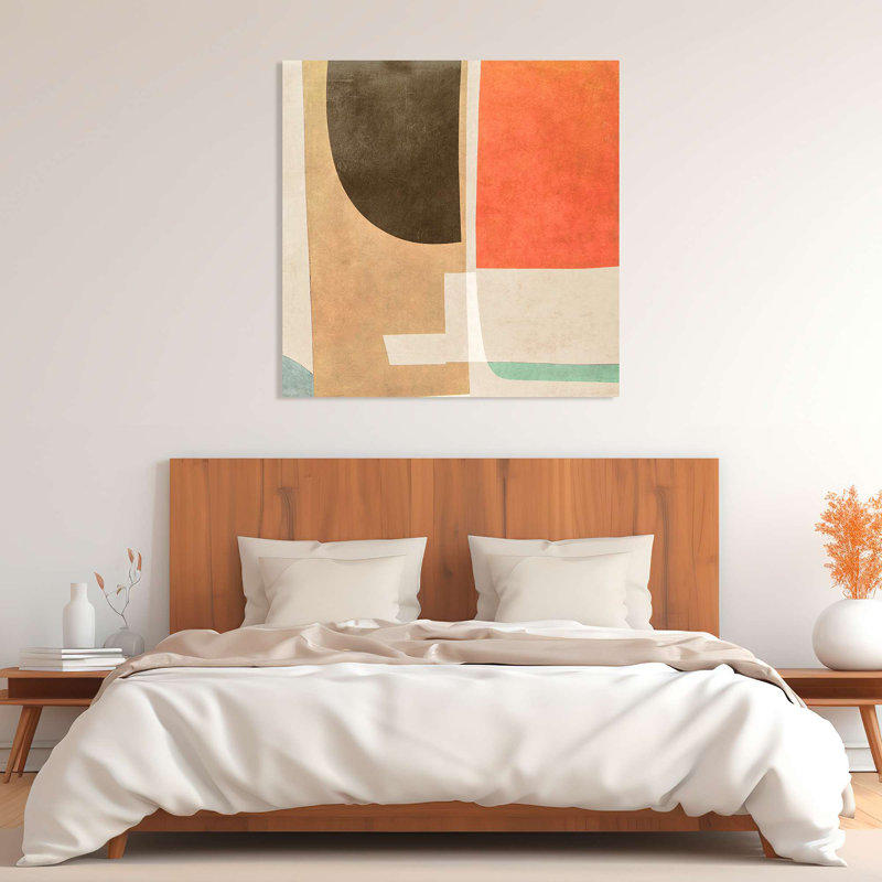 Abstract And Geometric Painting: Road To The Horizon II - Wrapped Canvas Print, 50cm H x 50cm W