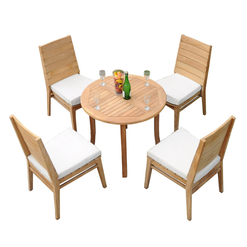 Outdoor 5 - Piece Teak Dining Set