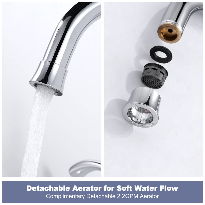 Widespread 2-handle Bathroom Faucet with Drain Assembly, Polished Chrome
