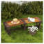 Banc de jardin semi-circulaire en bois Outsunny, siège enveloppant pour terrasse, jardin et patio, brun