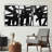 Black And White Abstract Wall Art - Framed Modern Monochrome Prints Home Wall Decor - Set of 3, Ready to Hang-1614843590