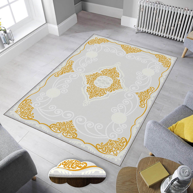 Luxurious 3D Printed Area Carpet, 5.9 x 9.2 Feet | 100% Polyester, 0.3 in Pile Height, 650 g/m² | Antibacterial & Non-Slip Underside, Machine Washable for Easy Care | Perfect for Living Room, Bedroom, or Office Décor