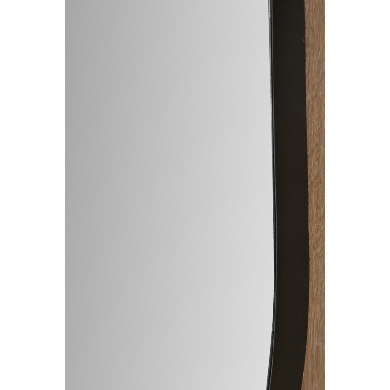 Stainless Steel Oval Wall Mirror, Black Metal